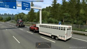 ETS2 Dodge Mod: RAM 2500 + Trailers Hauler And Livestock In Traffic 1.43 (Image #2)