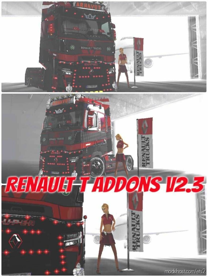 Renault T Addons V2.3 [1.43] for Euro Truck Simulator 2