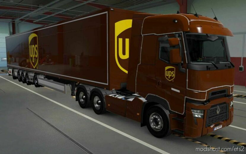 Skin Renault Range T UPS [1.43] for Euro Truck Simulator 2