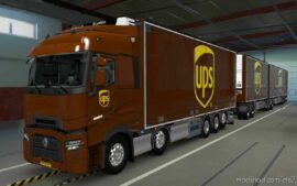 Skin Renault Range T Tandem UPS [1.43] for Euro Truck Simulator 2