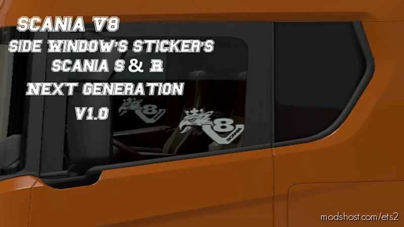 Scania V8 Side Windows Stickers Scania S&R Next Generation for Euro Truck Simulator 2