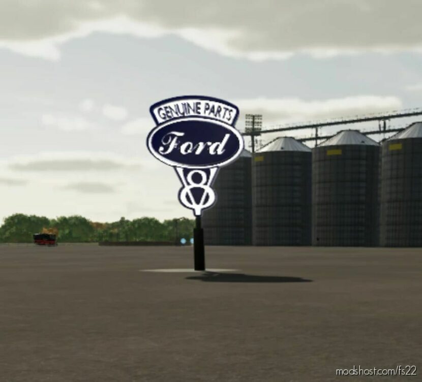 Ford V8 Sign (FS19 Remake) for Farming Simulator 22