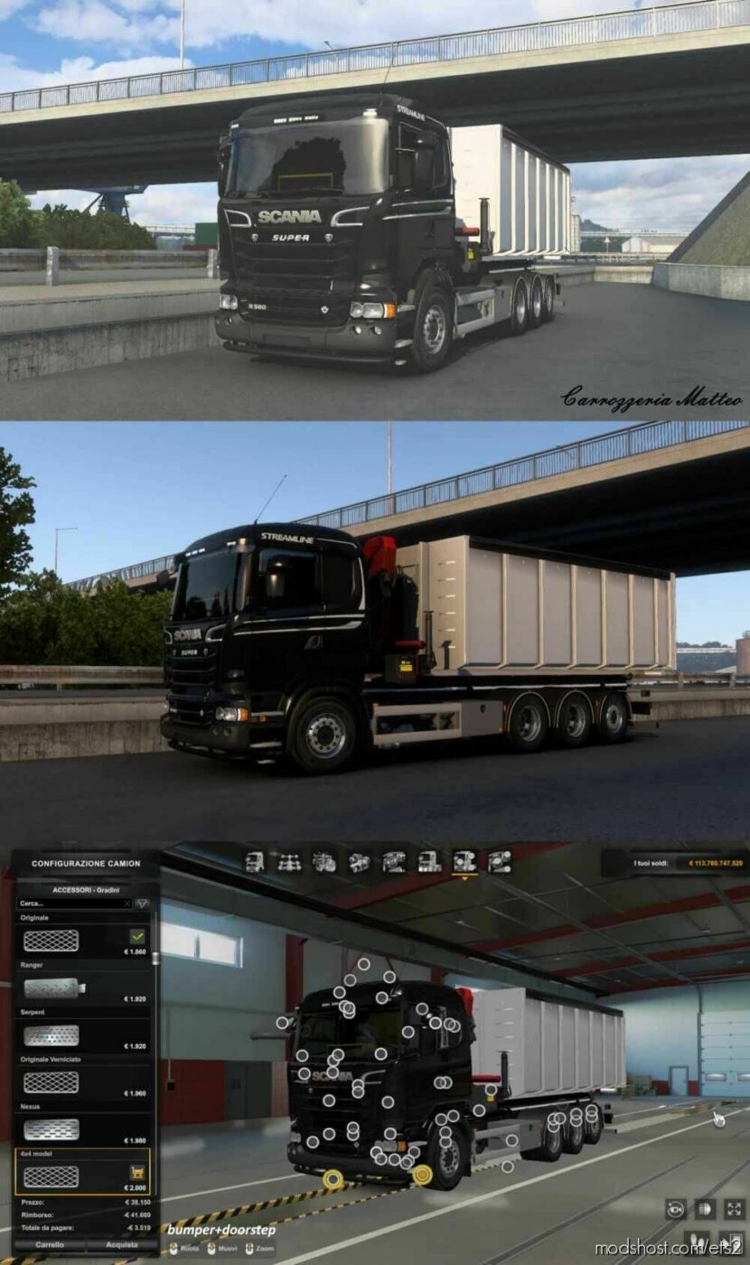 Hooklift Addon For RJL & Scania S V1.2 for Euro Truck Simulator 2