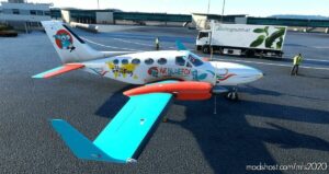 MSFS 2020 Cessna Livery Mod: AIR Bluefox VA- Cessna 414 Chancellor (Image #2)