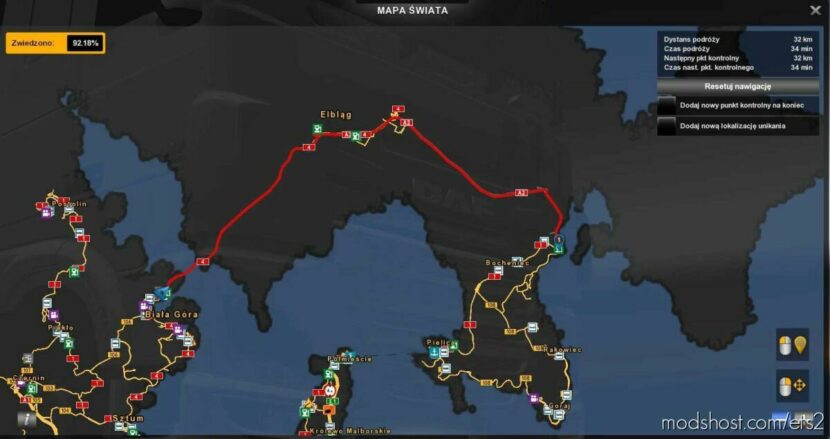 Pomezania Map 1:1 V1.4 Full for Euro Truck Simulator 2