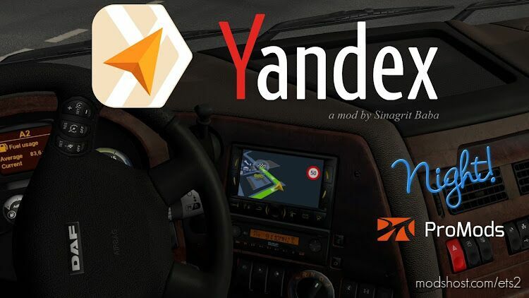 Yandex Navigator Night Version for ProMods v1.9 for Euro Truck Simulator 2