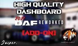 [Add-On] High Quality Dashboard – DAF 2021 Reworked By Jasper [1.44] for Euro Truck Simulator 2