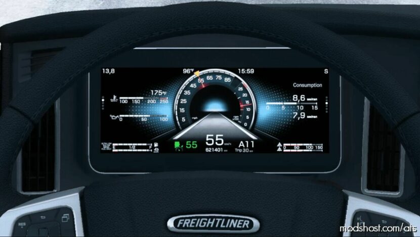 Freightliner Cascadia 2019 Improved Dashboard for American Truck Simulator