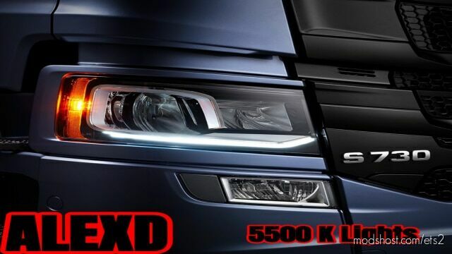 5500K Lights For ALL Trucks V1.6 for Euro Truck Simulator 2