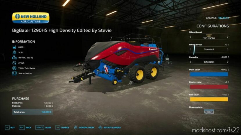 NEW Holland 1290HD By Stevie for Farming Simulator 22