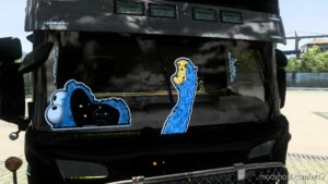 ETS2 RJL Part Mod: Wipers Sticker Cookie Monster V1.1 (Image #6)