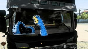 ETS2 RJL Part Mod: Wipers Sticker Cookie Monster V1.1 (Image #7)