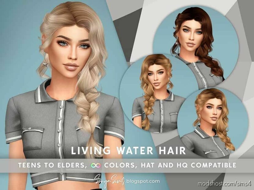 Living Water Hair for The Sims 4