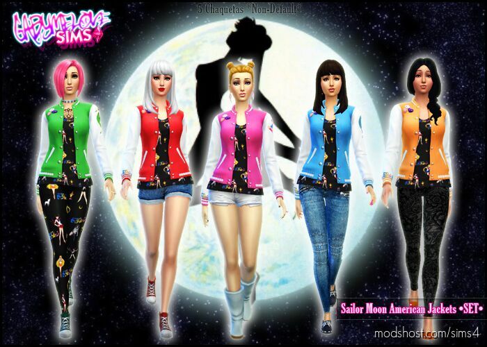 Sailor Moon American Jackets for Sims 4