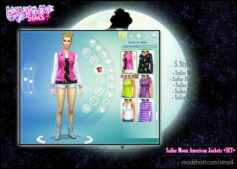 Sims 4 Female Clothes Mod: Sailor Moon American Jackets (Image #3)