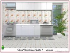 Sims 4 Mod: Floral Painted Timber Walls Marcorse (Image #2)