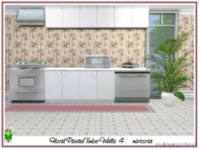 Sims 4 Mod: Floral Painted Timber Walls Marcorse (Image #5)