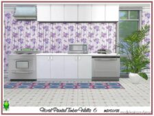 Sims 4 Mod: Floral Painted Timber Walls Marcorse (Image #7)