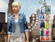 Sims 4 Adult Clothes Mod: Puppy Aesthetic Denim Jacket (Image #7)