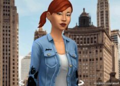 Sims 4 Adult Clothes Mod: Puppy Aesthetic Denim Jacket (Image #8)