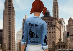 Sims 4 Adult Clothes Mod: Puppy Aesthetic Denim Jacket (Image #10)