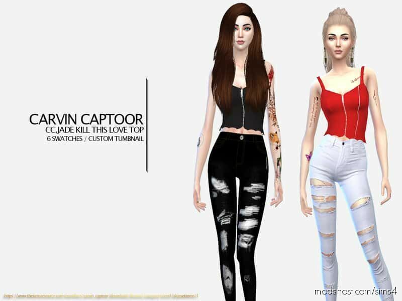 CC.Jade Kill This Love TOP for The Sims 4