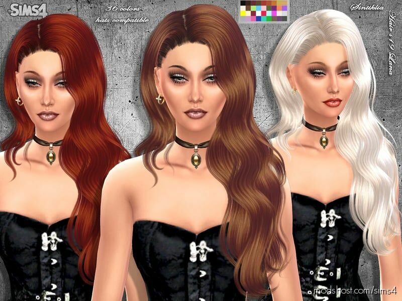 Sintiklia – Hair S19 Lana for The Sims 4