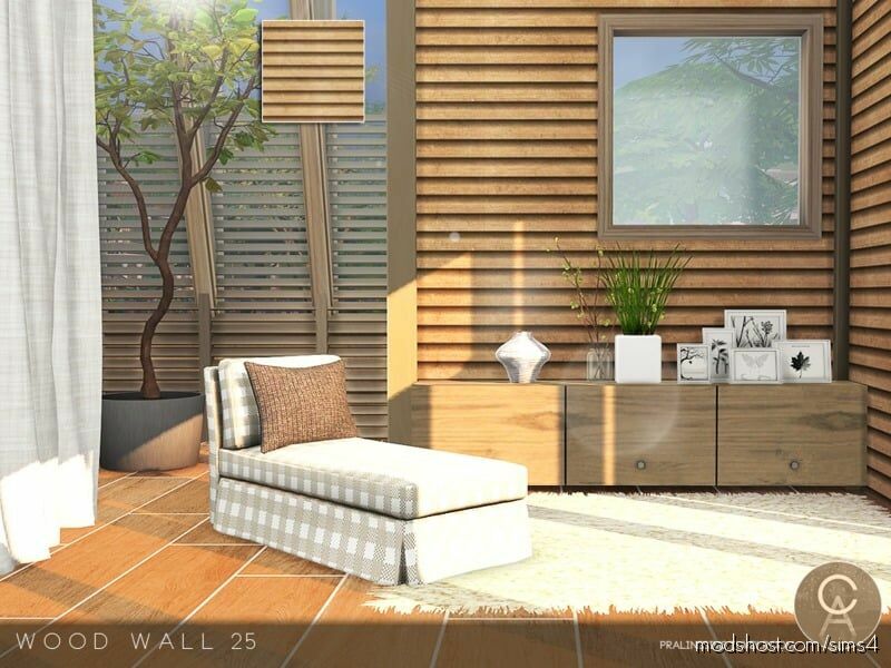 Wood Wall 25 for The Sims 4