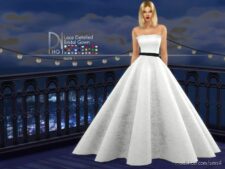 Lace Detaied Bridal Gown for The Sims 4