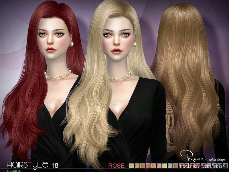 Sclub TS4 Hair Rose N18 for The Sims 4