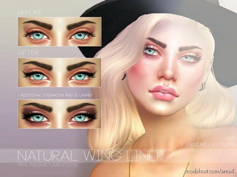 Natural Wing Liner N36 for The Sims 4
