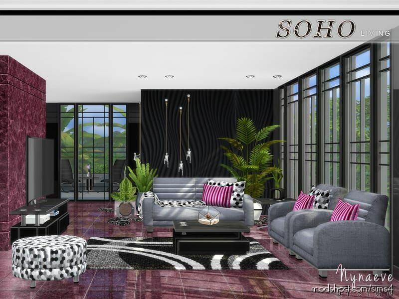 Soho Living Room for The Sims 4