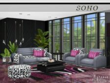 Sims 4 Set Mod: Soho Living Room (Image #4)