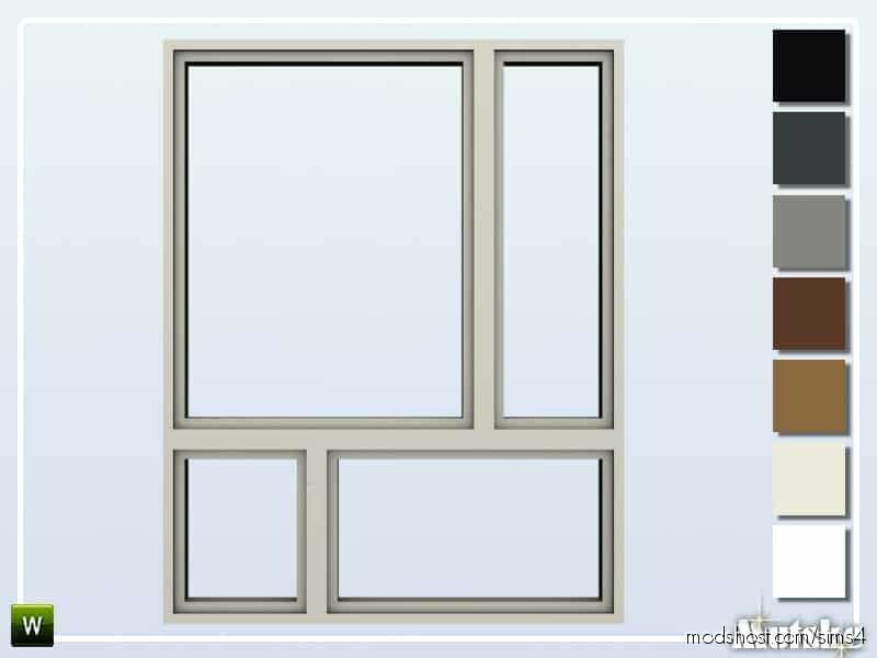 Kansas Window Tall 3×1 for The Sims 4