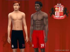 Sims 4 Male Clothes Mod: Sunderland AFC Shorts 201819 (Featured)