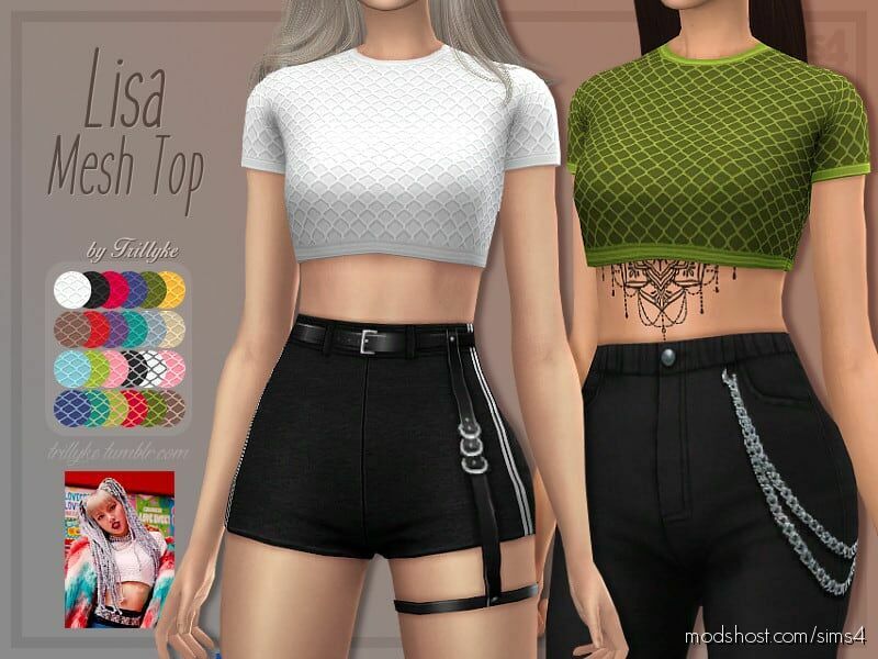 Trillyke – Lisa Mesh TOP for The Sims 4