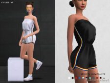 Sims 4 Female Clothes Mod: Chloem-Sports Jumpsuits (Image #2)