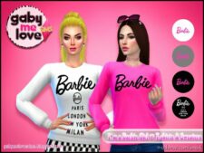 Sims 4 Female Clothes Mod: I'm a Barbie Girl ♥ T-Shirts & Sweaters (Image #3)