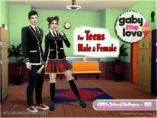 Sims 4 Clothes Mod: GML's School Uniforms ~ SET (Image #2)