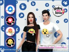 Sims 4 Female Clothes Mod: Reacting to you ☻ T-Shirts ~ SET (Image #3)