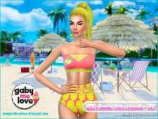 Sims 4 Female Clothes Mod: GML's Summer fruits swimsuits ~ SET (Image #4)