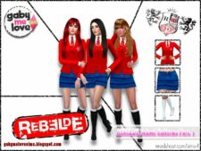 Sims 4 Clothes Mod: REBELDE School Uniforms Part. 1 (Image #2)