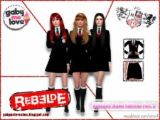 Sims 4 Clothes Mod: REBELDE School Uniforms Part. 2 (Image #2)