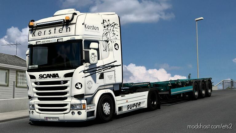 Scania RJL Kersten Transporte Skin White Edition for Euro Truck Simulator 2