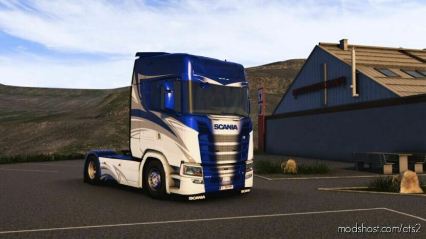 Scania S Valcarenghi RED & Blue Skin + Trailer Skin for Euro Truck Simulator 2