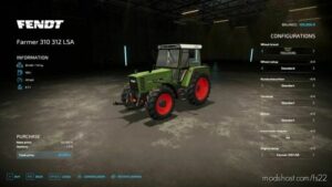 FS22 Fendt Tractor Mod: Farmer 310/312 LSA Turbomatik (Image #2)