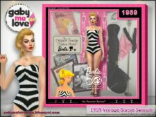 Iconic 1959 Vintage Barbie Doll’s Swimsuit for The Sims 4