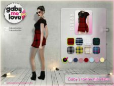 Sims 4 Clothes Mod: Gaby's tartan mini dress for women (Image #2)