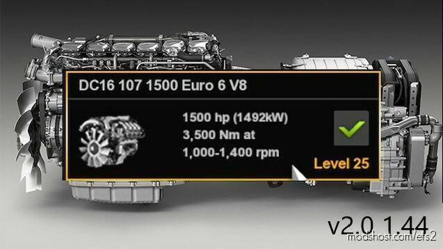 1500HP For ALL Trucks V2.0 [1.44] for Euro Truck Simulator 2