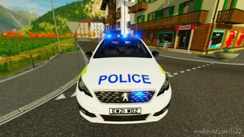 UK Police Peugeot 308 SW 2021 for Farming Simulator 22